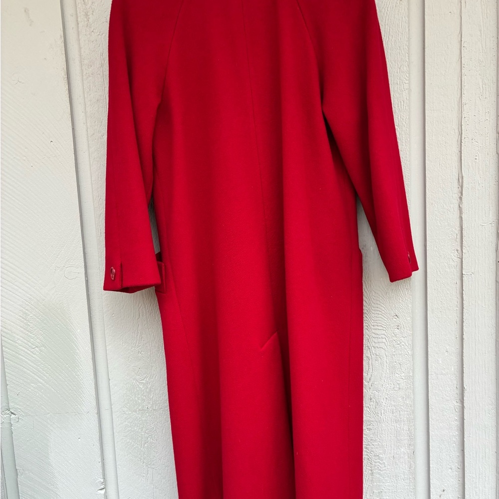 Elegant Vintage Talbots Red Wool Coat 2P – Classic Long Winter Style - Picture 4 of 11
